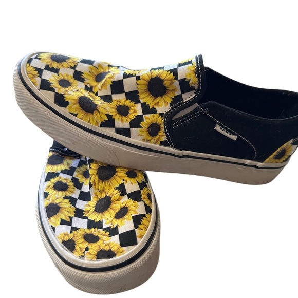 Vans Sunflower Checkered Slip-On Sneakers - Black and Yellow - Picture 3 of 8
